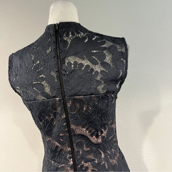 Chelsea28 Elegant charcoal color Lace midi Dress size 6 - Picture 6 of 12